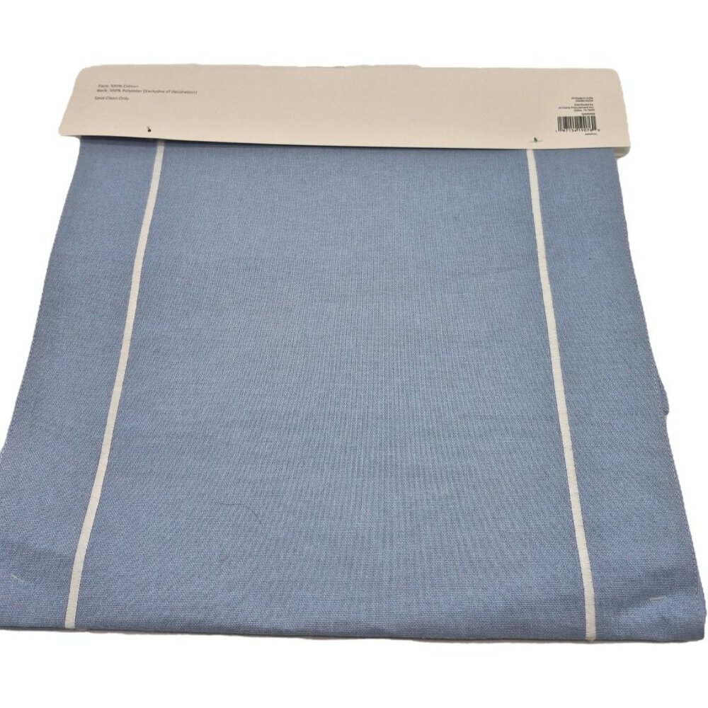At Home Providence 72in Table Runner & 4 Napkin Set Linens Blue White Embroidere - Picture 5 of 12